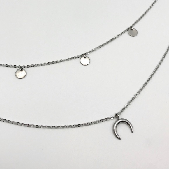 Moon 🌙 Layered Necklace | Stainless Steel - Picture 3 of 5